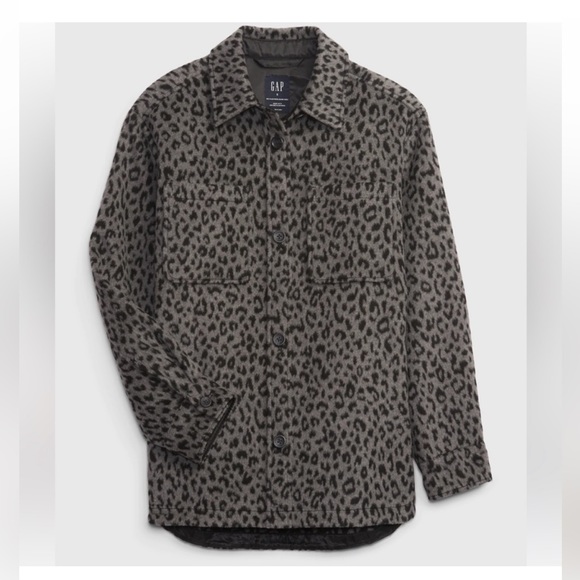 🆕 GAP Women’s Animal Print Shirt Jacket Shacket Coat Outerwear XL 16/18 - Picture 2 of 13